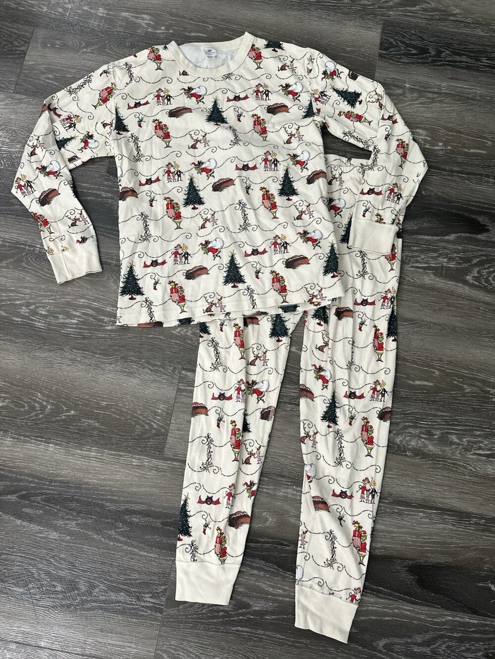 Hanna Andersson Women's Size Large Grinch Christmas Pajama 2 Piece Set